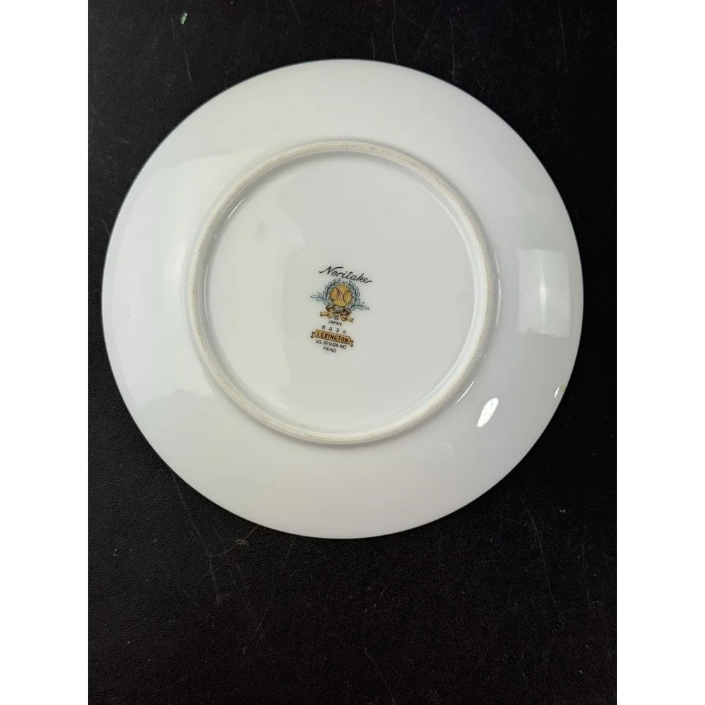 Noritake‎ Lexington Bread / Dessert Plates set of 3 floral platinum trim